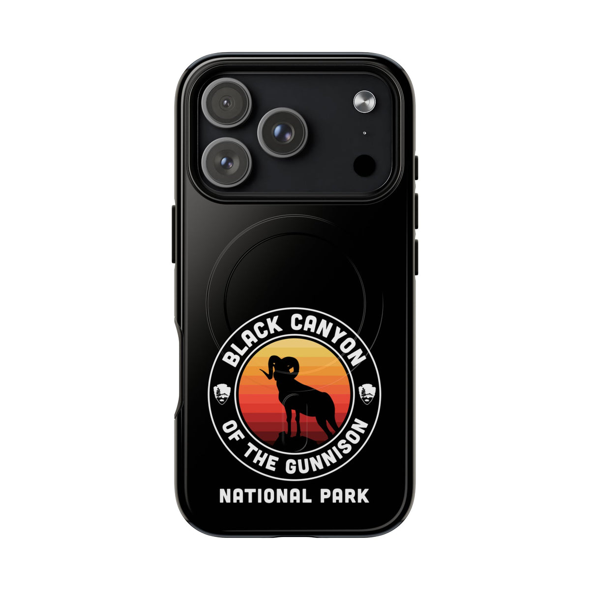 Black Canyon of the Gunnison National Park iPhone Case with MagSafe - Round Emblem Design