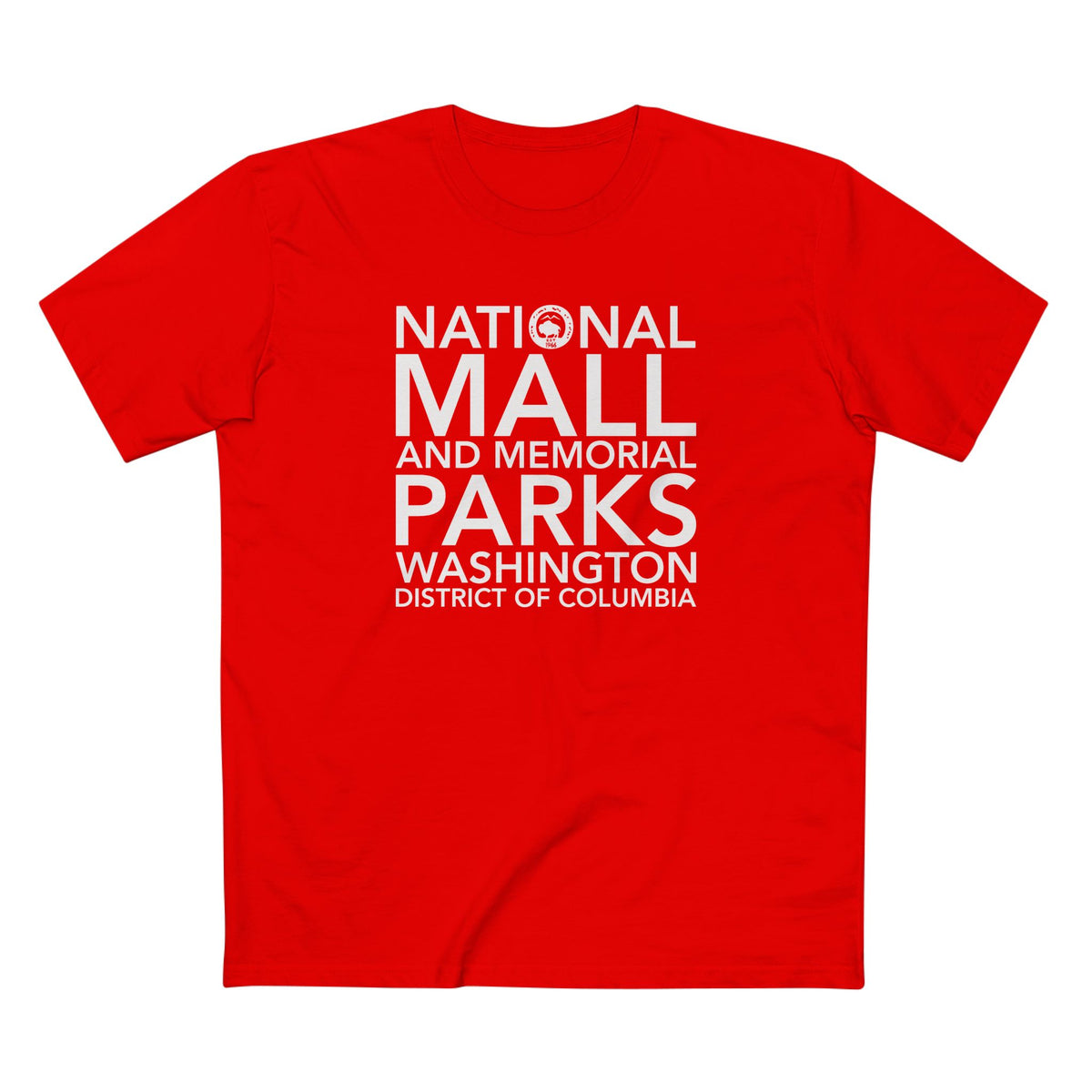 National Mall and Memorial Parks T-Shirt Block Text in Red