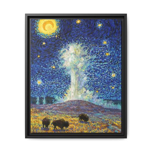 Yellowstone National Park Framed Canvas - The Starry Night