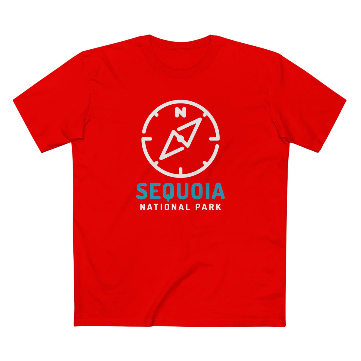 Sequoia National Park T-Shirt Compass Design in Red