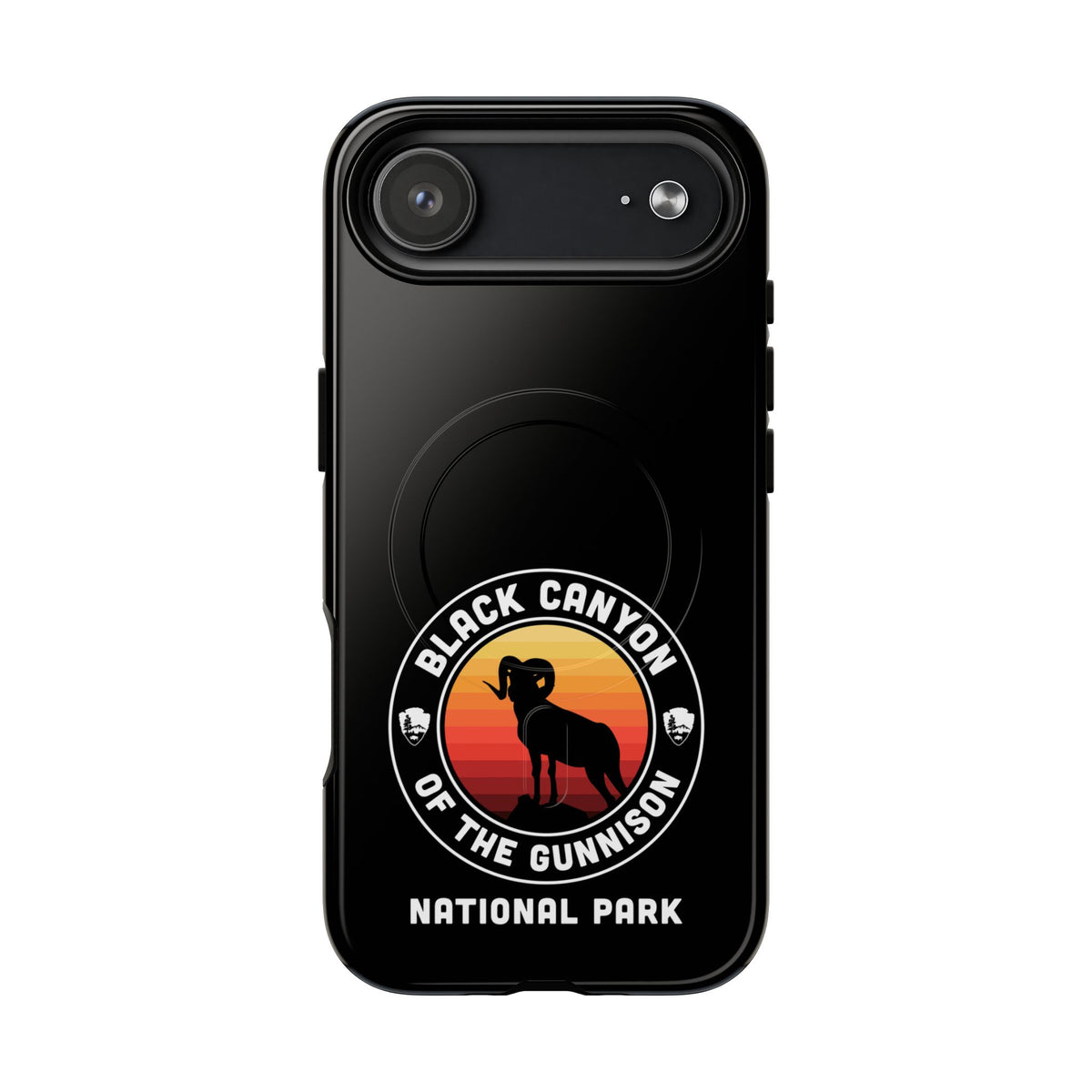 Black Canyon of the Gunnison National Park iPhone Case with MagSafe - Round Emblem Design