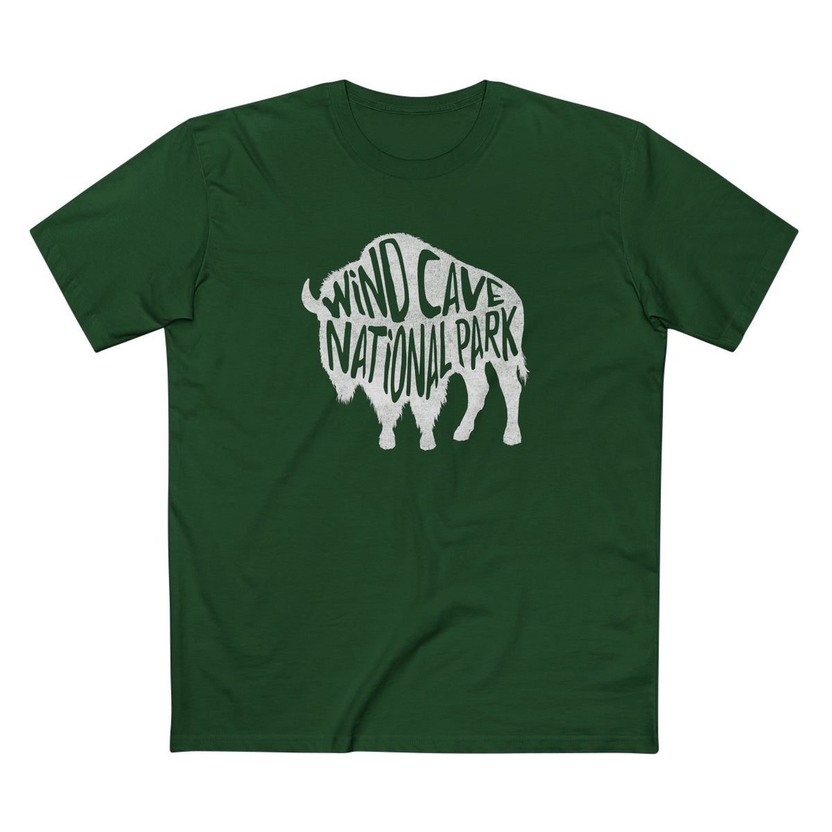 Wind Cave National Park T-Shirt - Bison in Forest Green