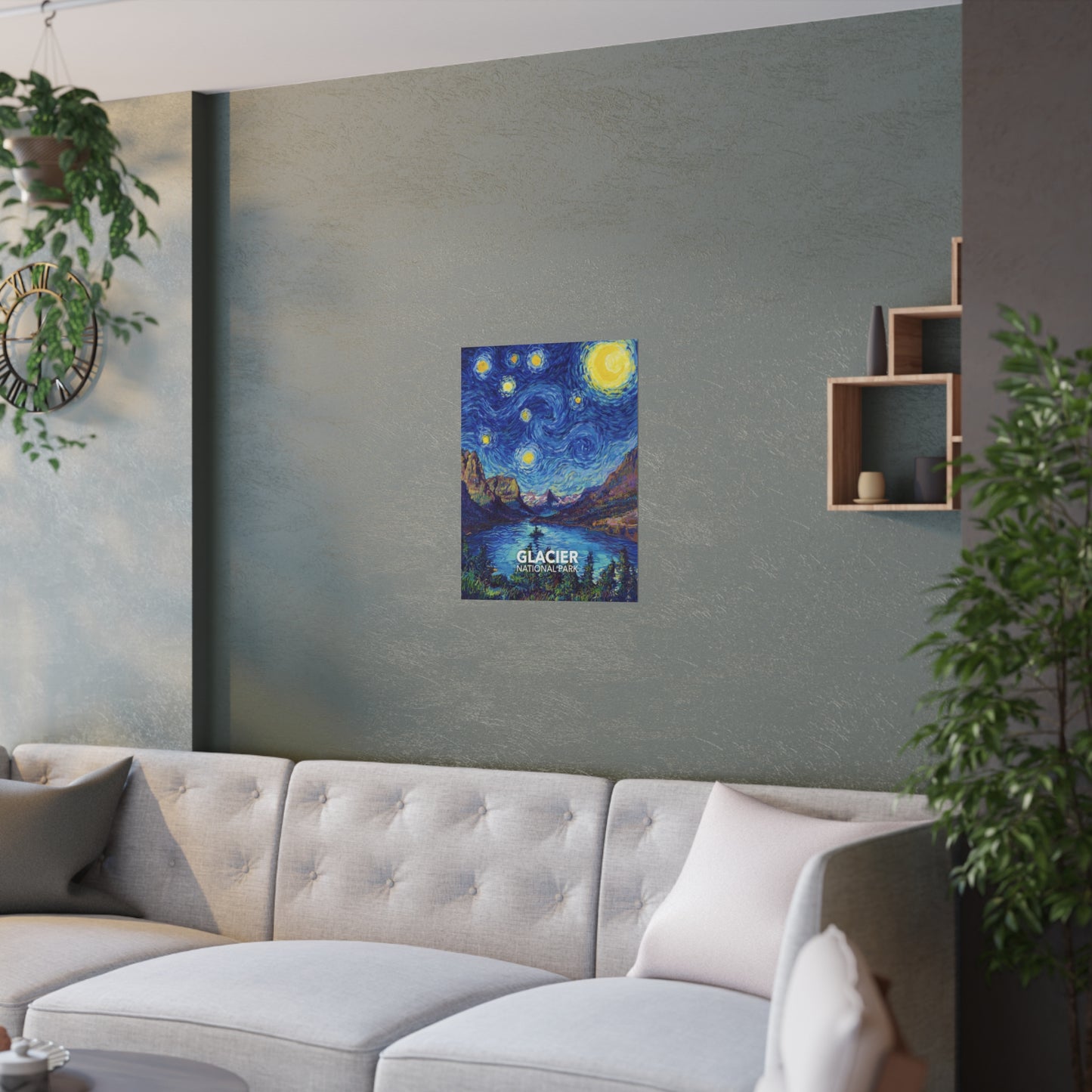 Glacier National Park Poster - Starry Night