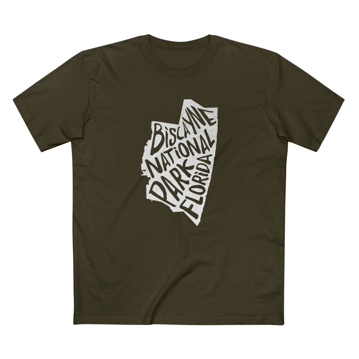 Biscayne National Park T-Shirt - Map in Army