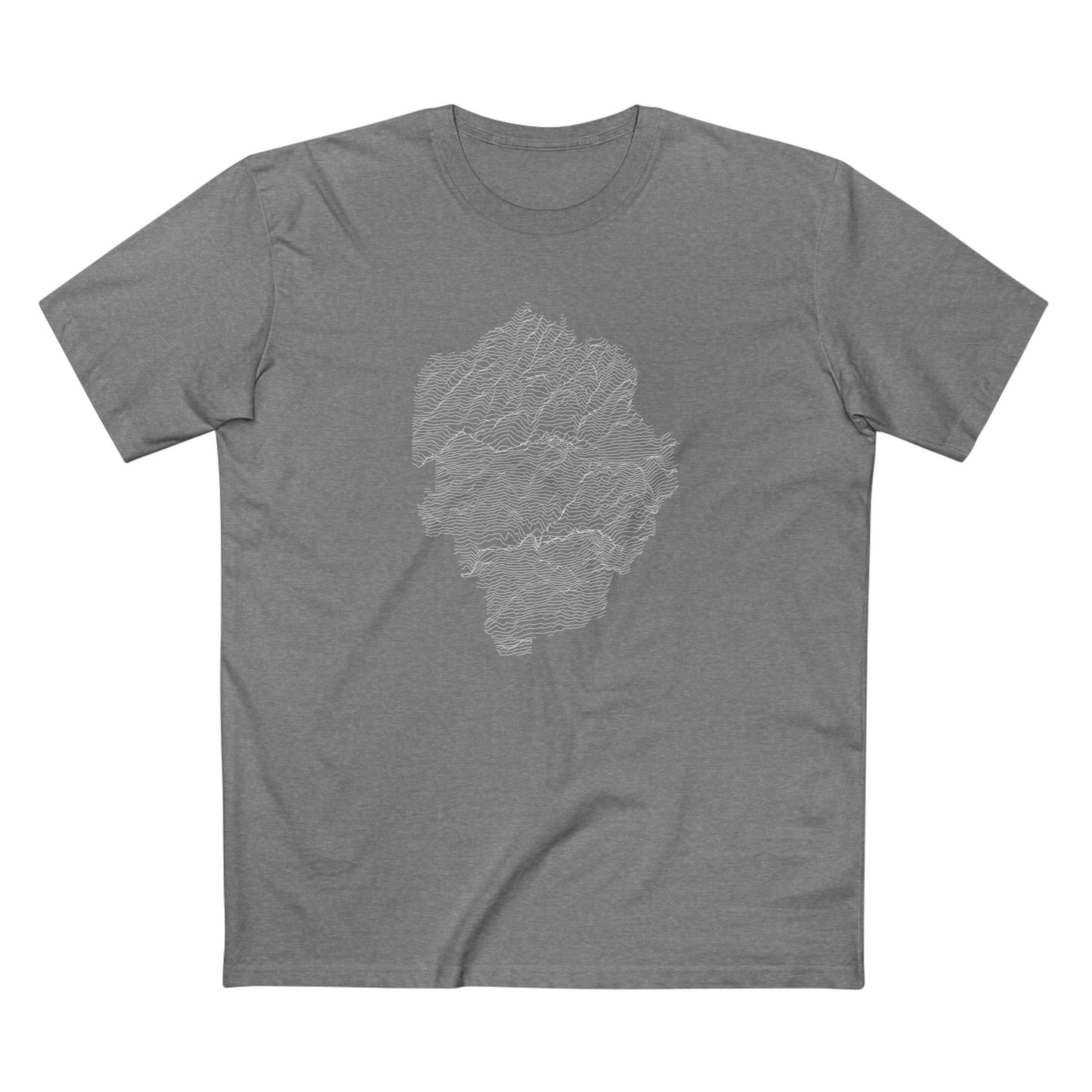 Yosemite National Park T-Shirt - Topographical Lines in Athletic Heather