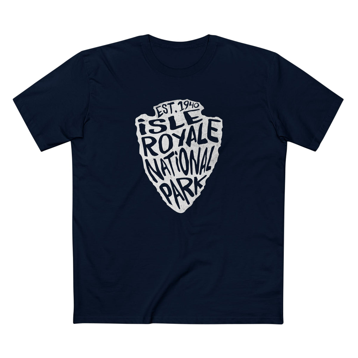 Isle Royale National Park T-Shirt - Arrowhead Design in Navy