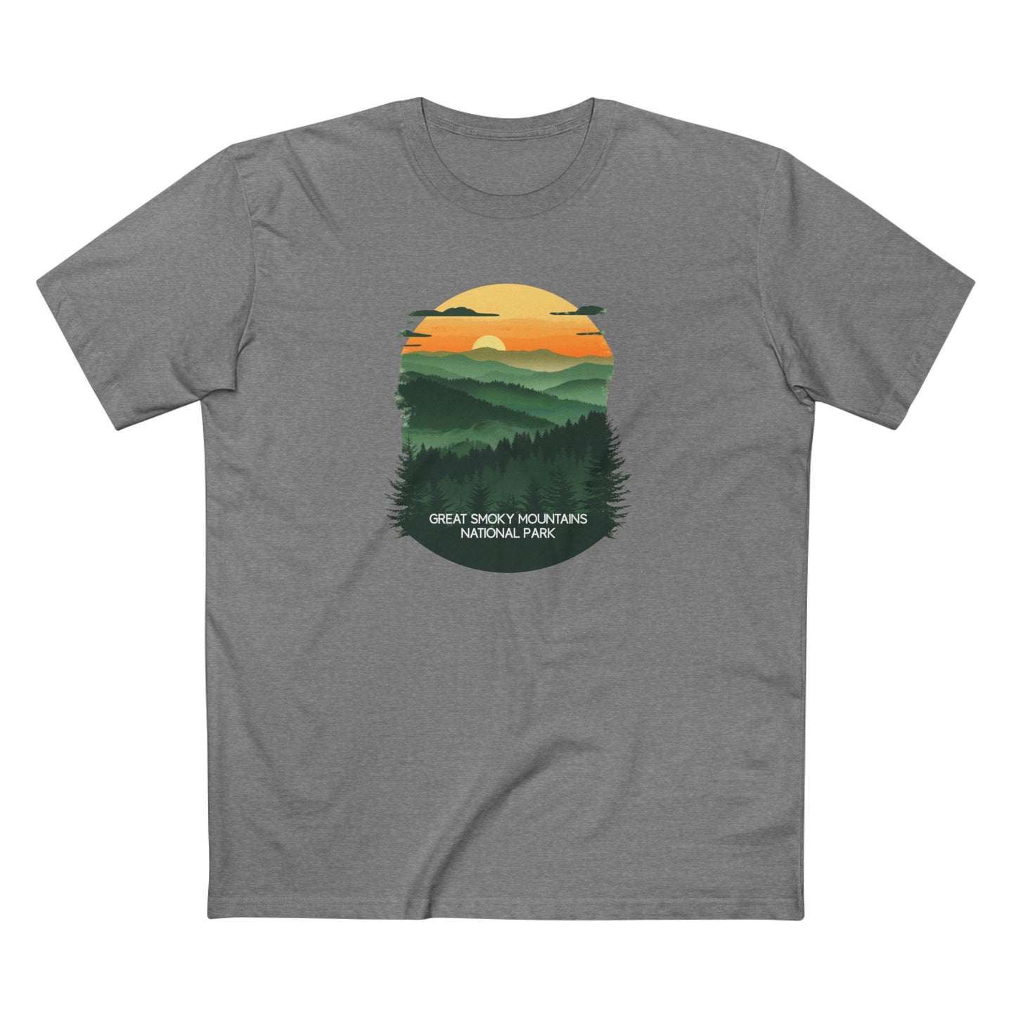 Great Smoky Mountains National Park T-Shirt - Vintage Design in Athletic Heather
