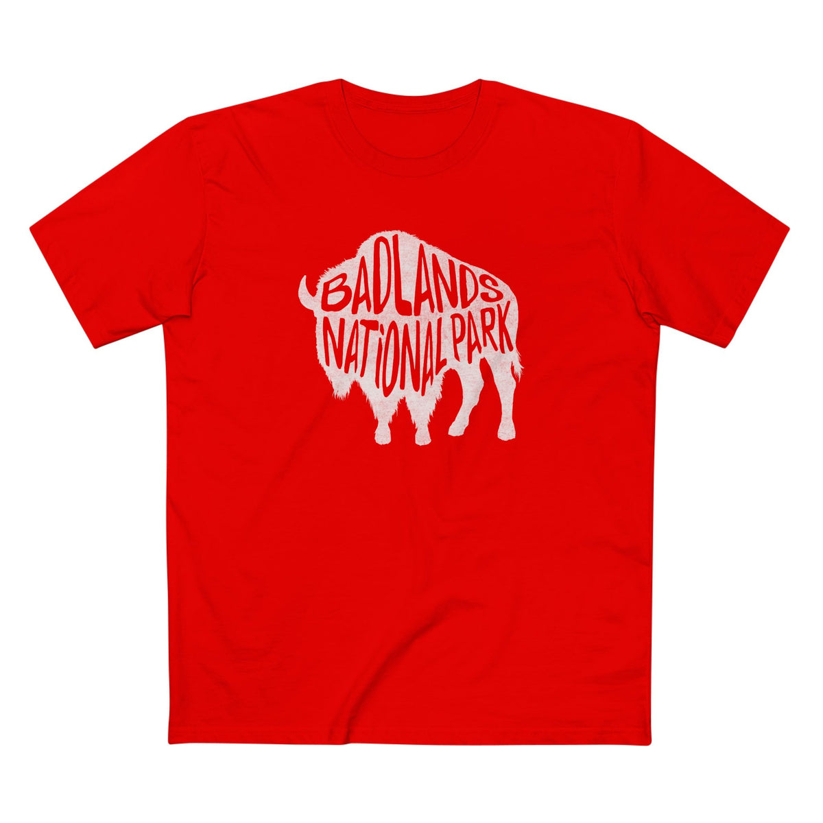 Badlands National Park T-Shirt - Bison in Red