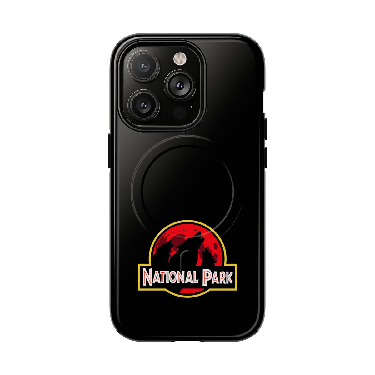 3 Wolf National Park iPhone Case with MagSafe - Parody Logo
