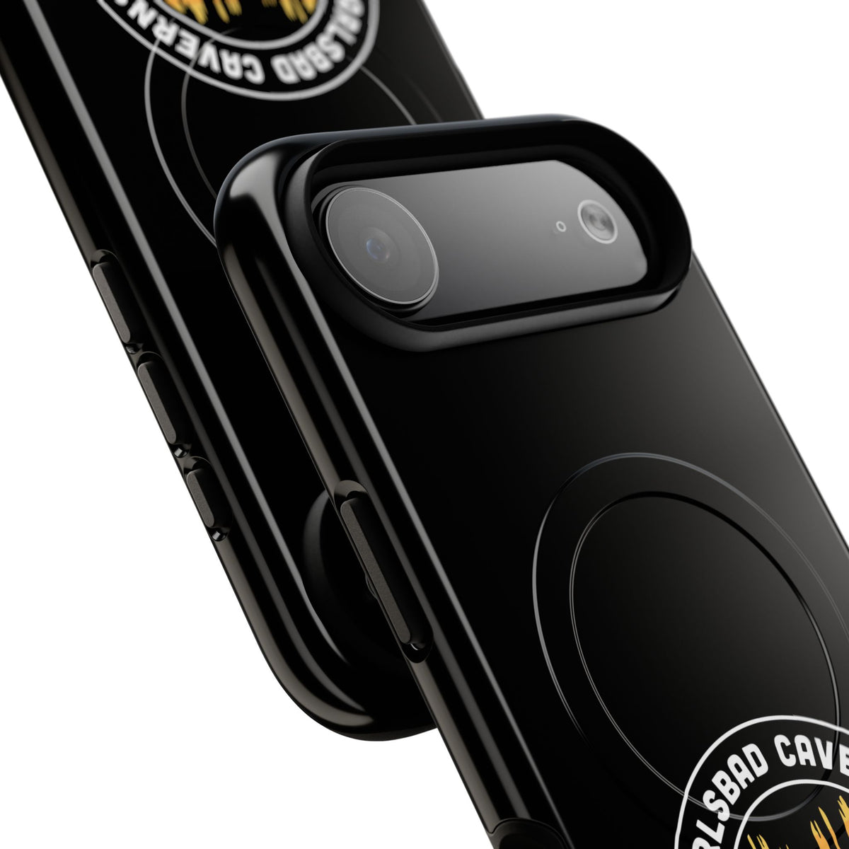 Carlsbad Caverns National Park iPhone Case with MagSafe - Orange Round Emblem Design