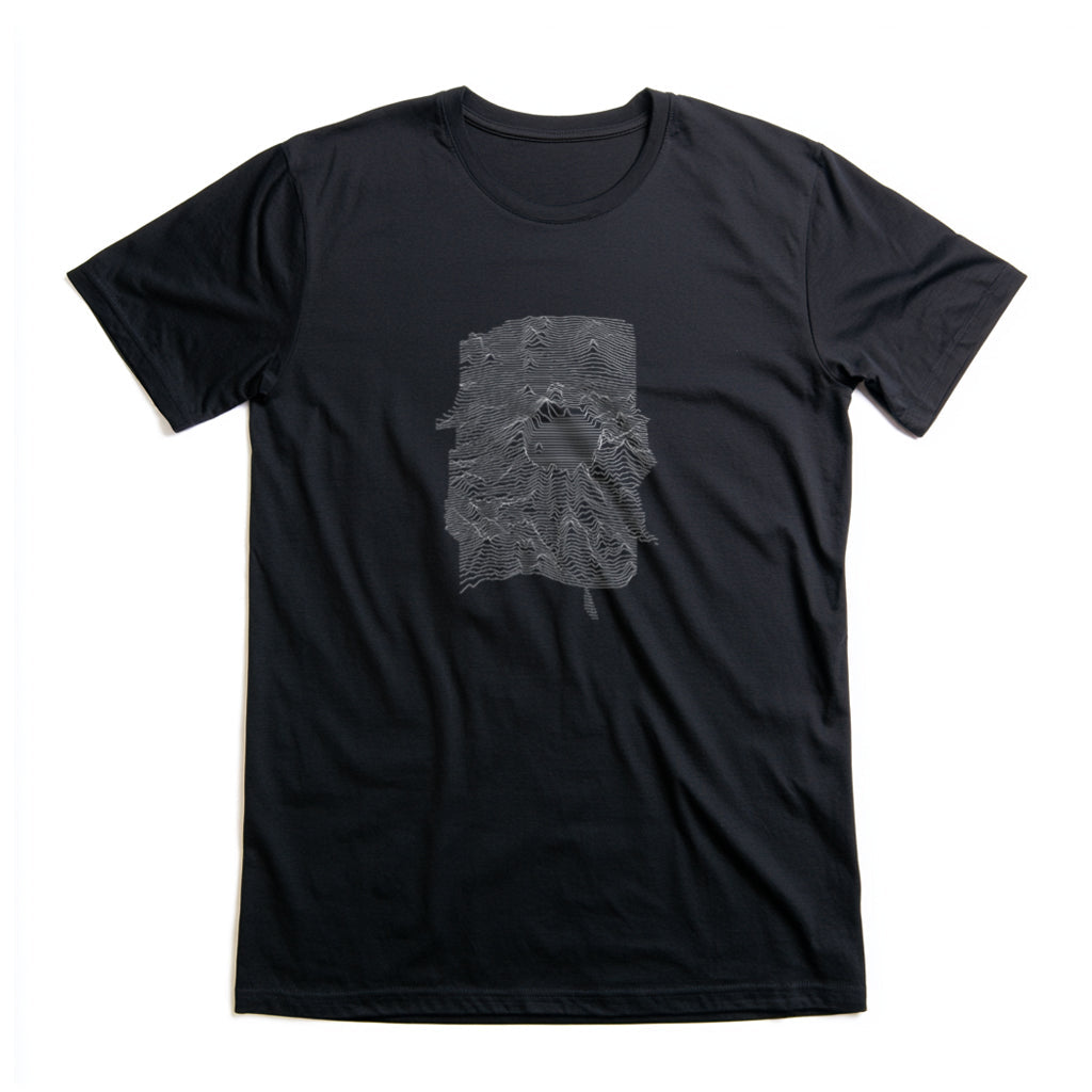 Crater Lake National Park T-Shirt - Topographical Lines in Black