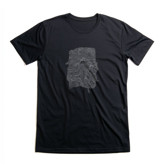Crater Lake National Park T-Shirt - Topographical Lines in Black