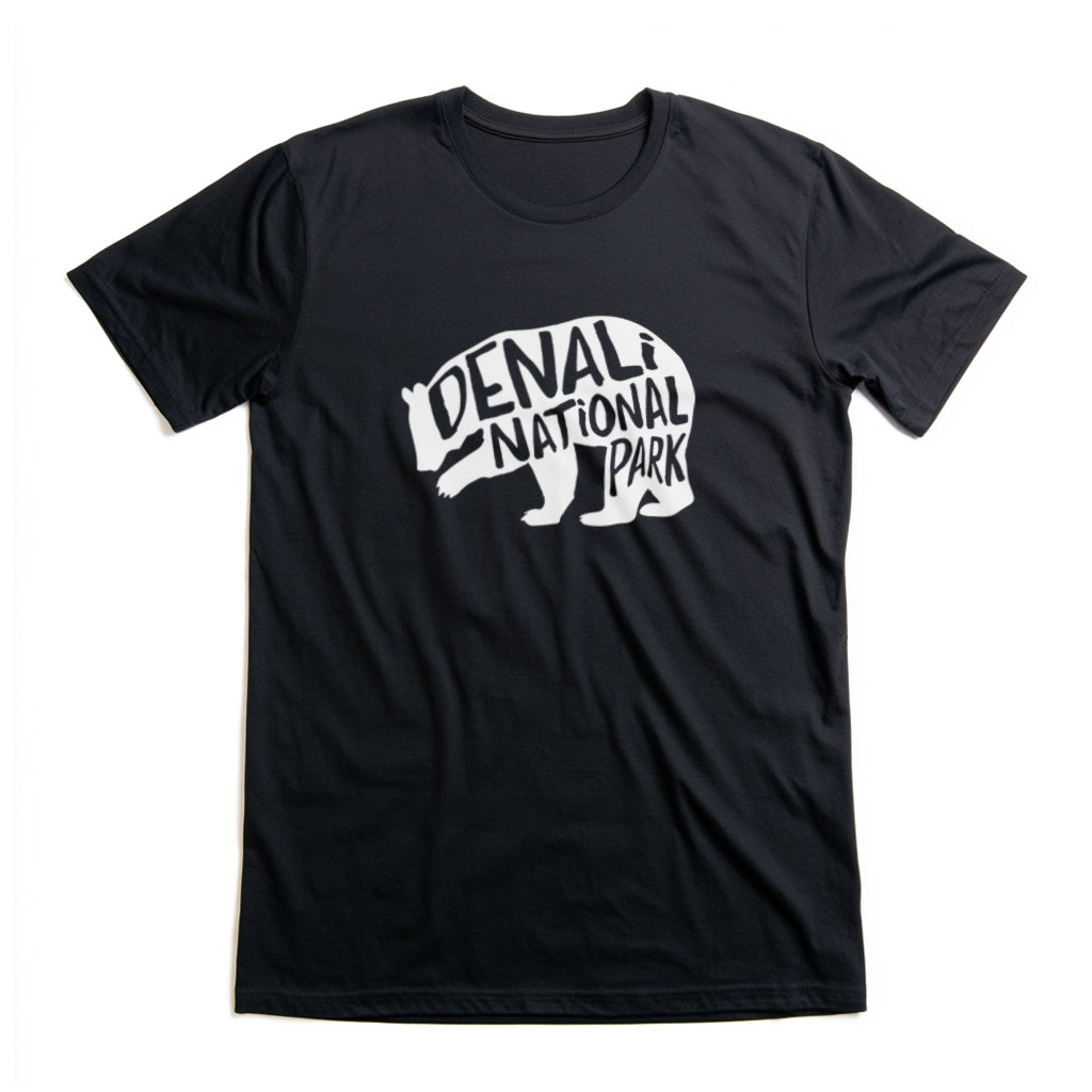 Denali National Park T-Shirt - Grizzly Bear in Black