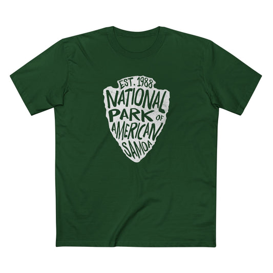 National Park of American Samoa T-Shirt - Arrowhead Design in Forest Green