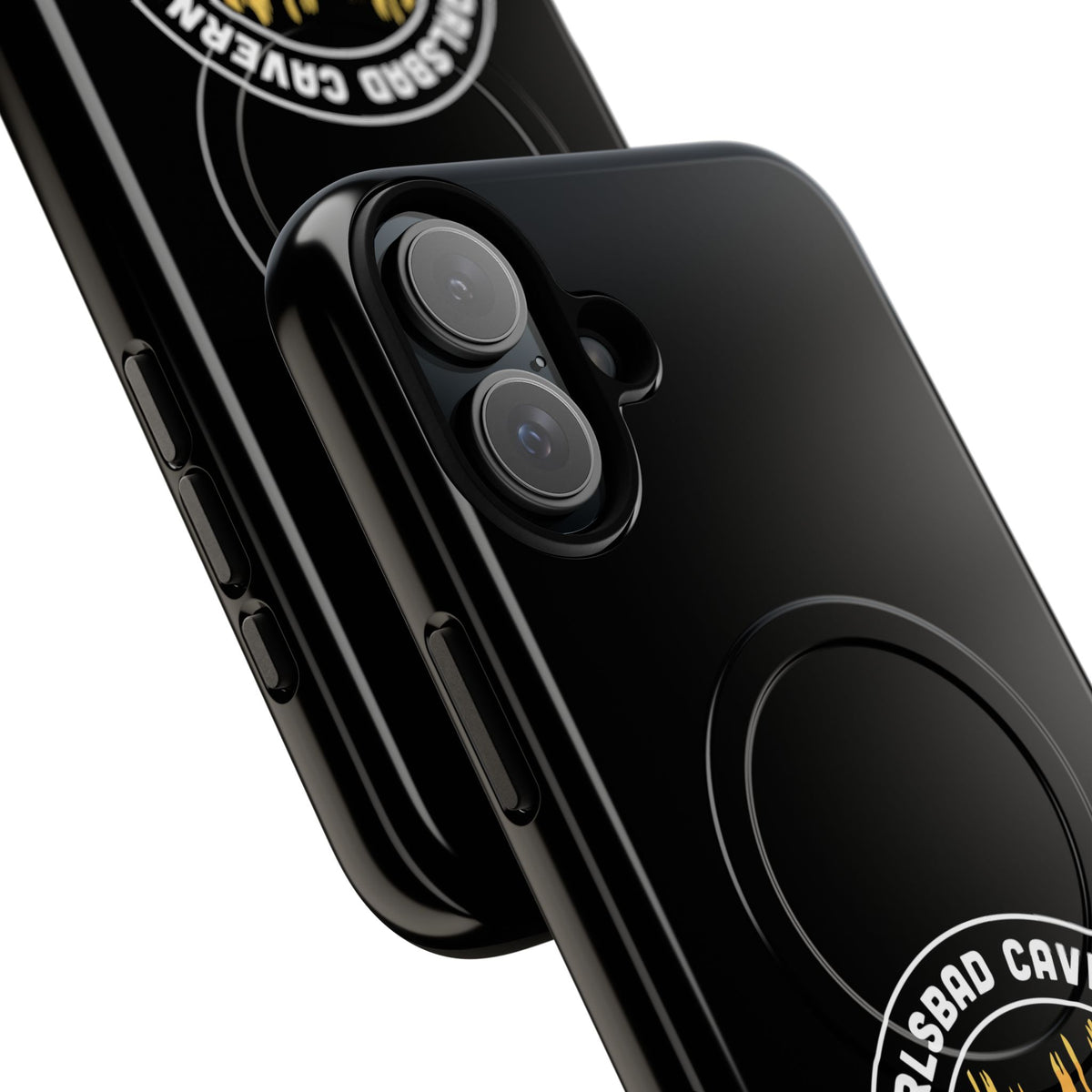 Carlsbad Caverns National Park iPhone Case with MagSafe - Orange Round Emblem Design