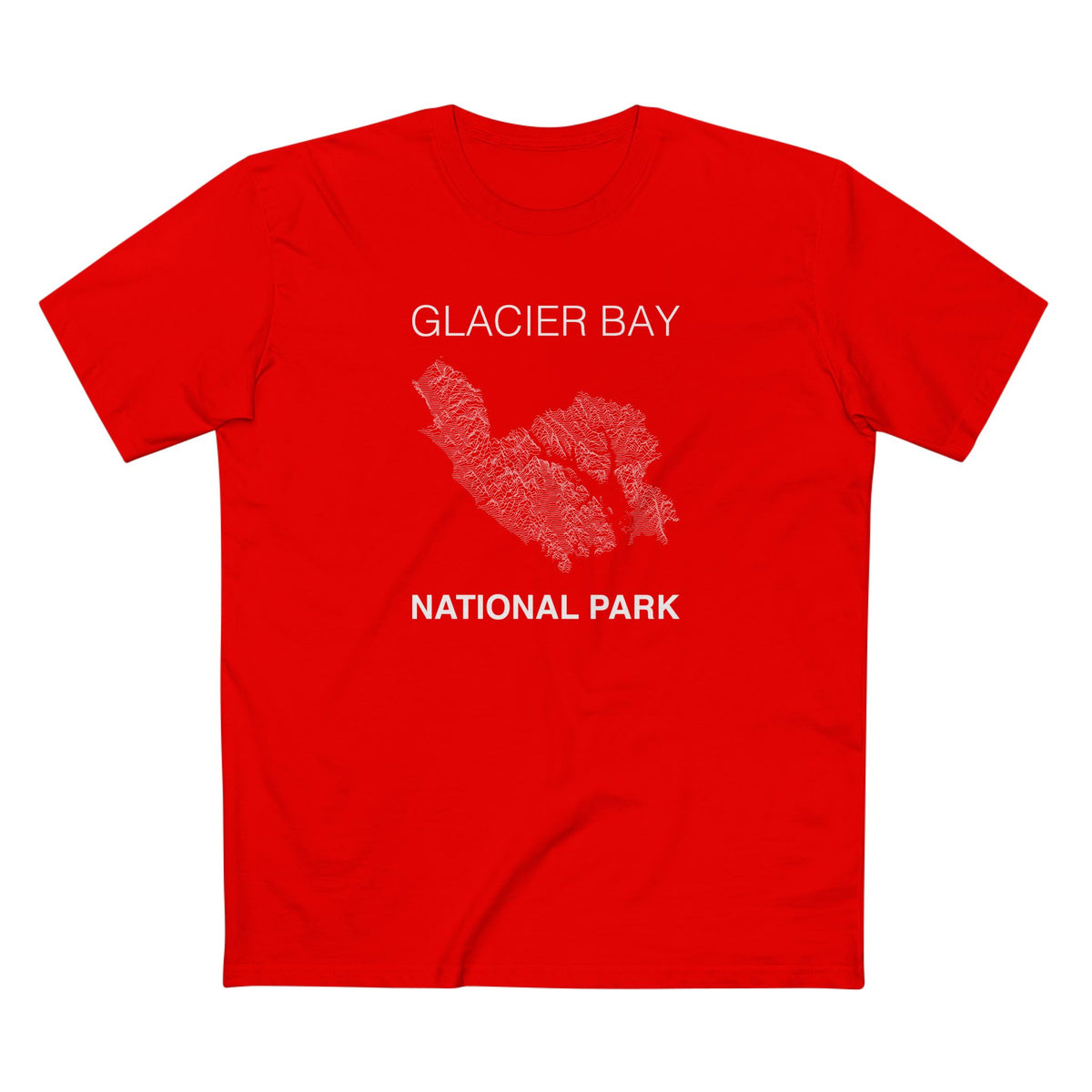 Glacier Bay National Park T-Shirt Lines in Red