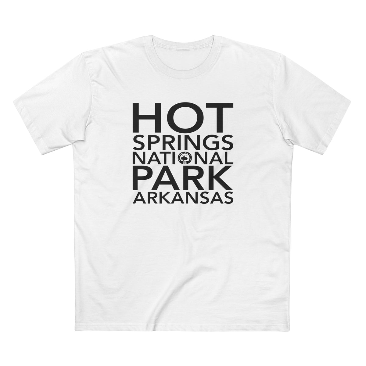 Hot Springs National Park T-Shirt Block Text in White