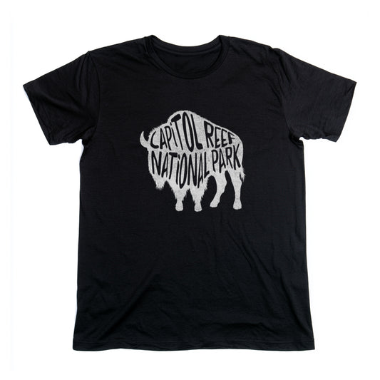 Capitol Reef National Park T-Shirt - Bison in Black
