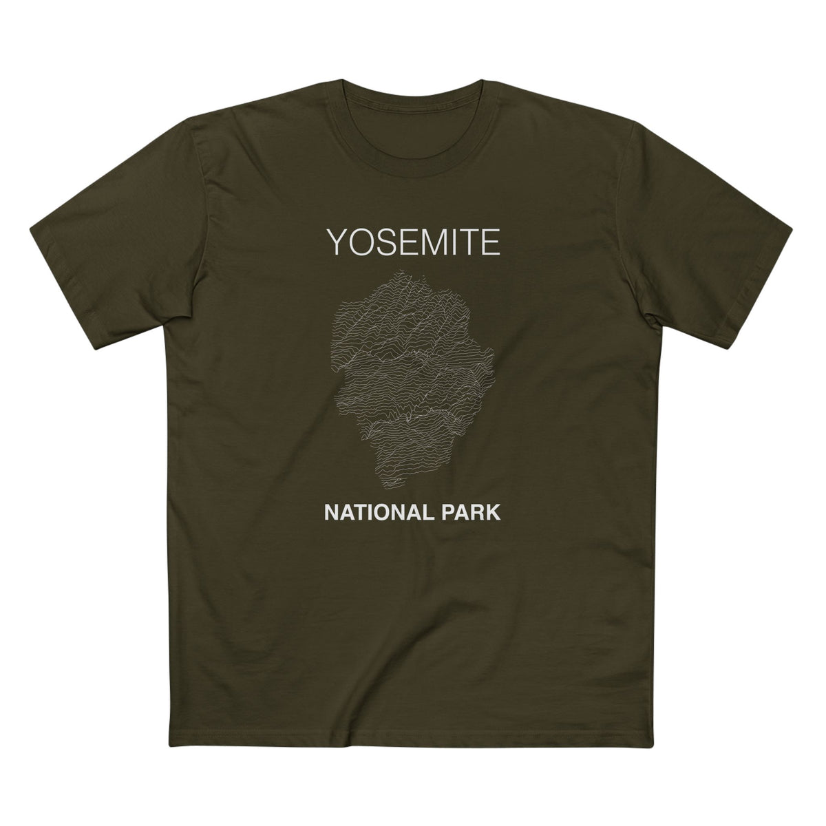 Yosemite National Park T-Shirt Lines in Army