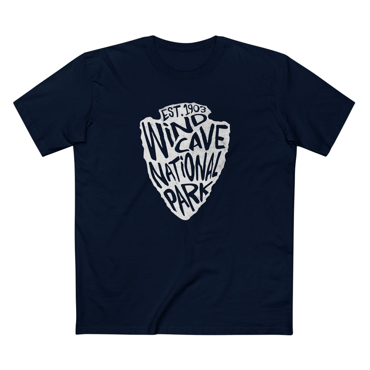 Wind Cave National Park T-Shirt - Arrow Head Design in Navy