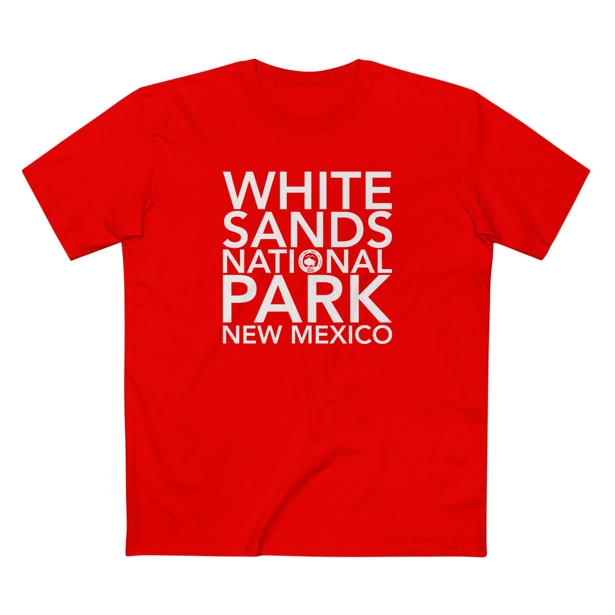 White Sands National Park T-Shirt Block Text in Red