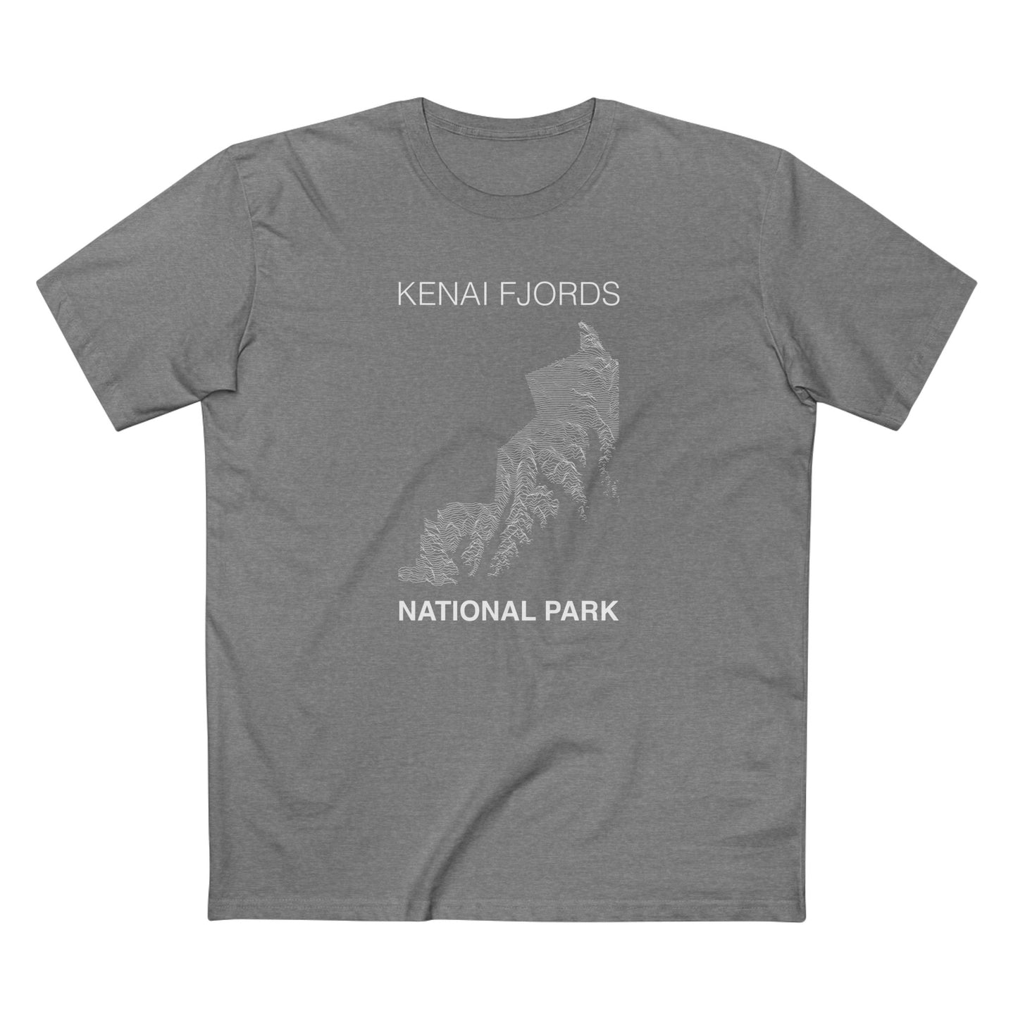 Kenai Fjords National Park T-Shirt Lines in Athletic Heather