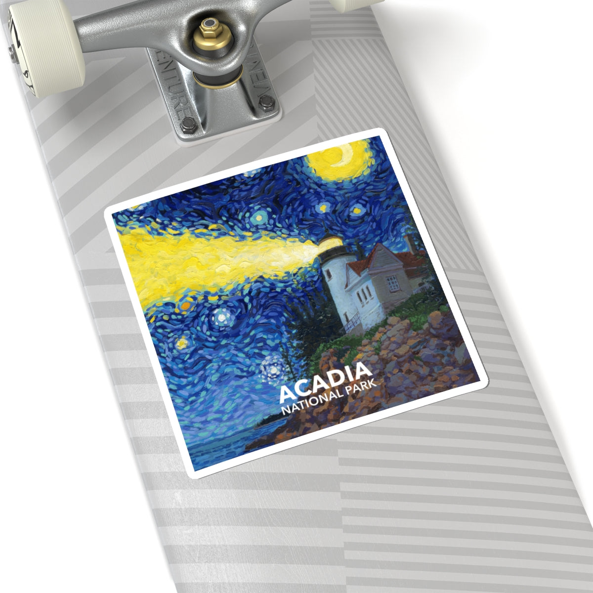 Acadia National Park Sticker - Starry Night Lighthouse