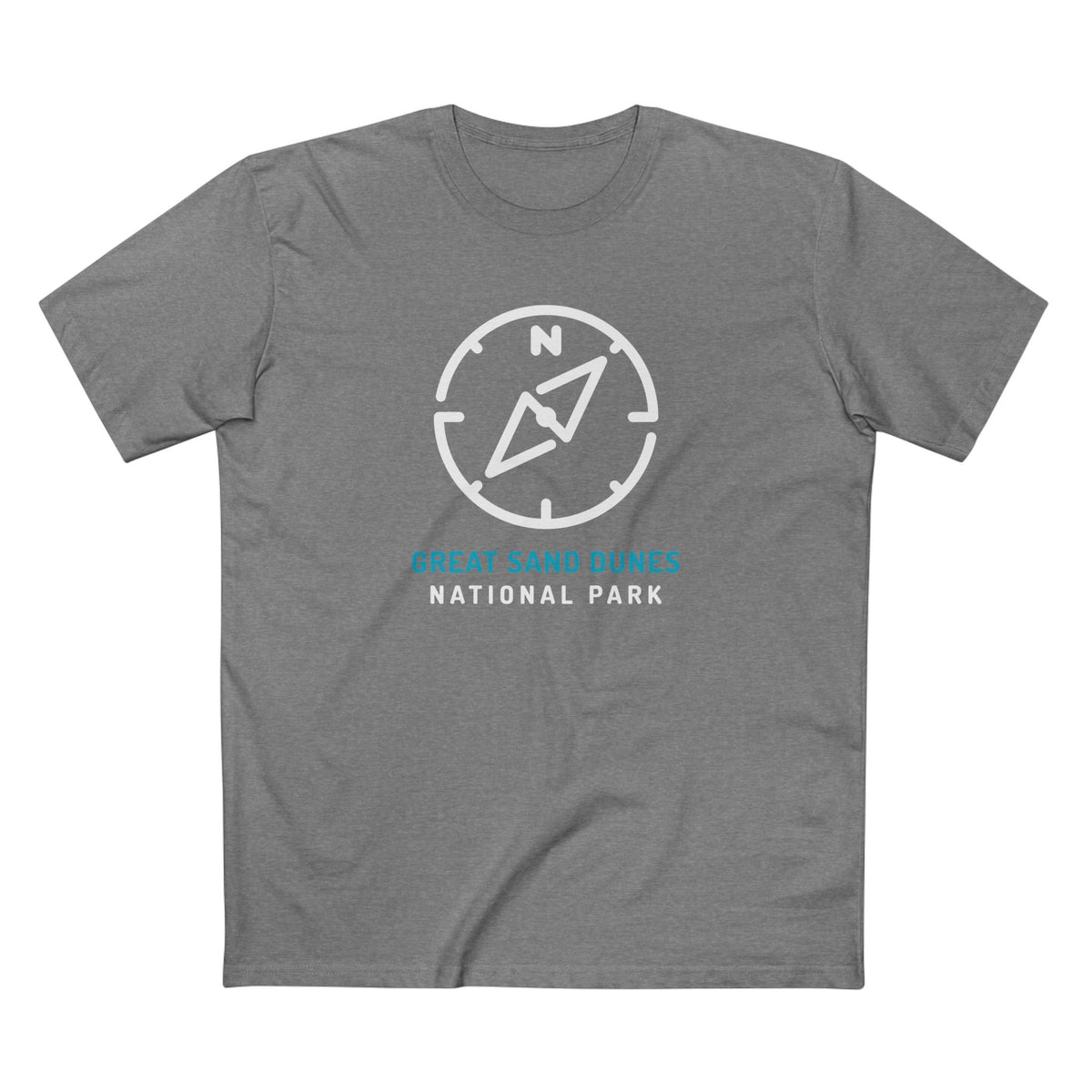 Great Sand Dunes National Park T-Shirt Compass Design in Athletic Heather