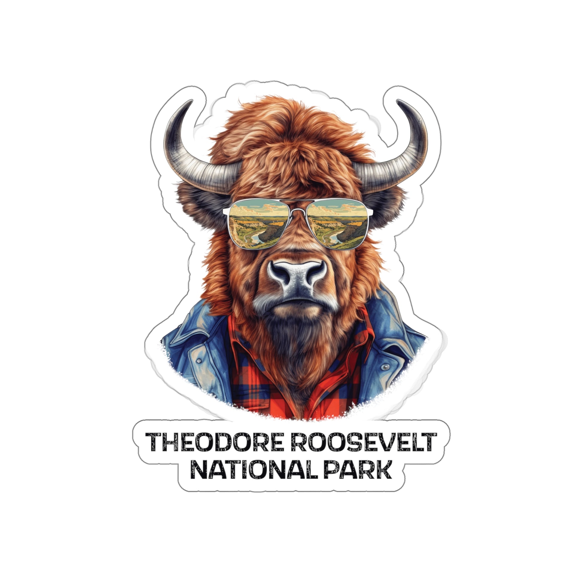 Theodore Roosevelt National Park sticker featuring a bison illustration
