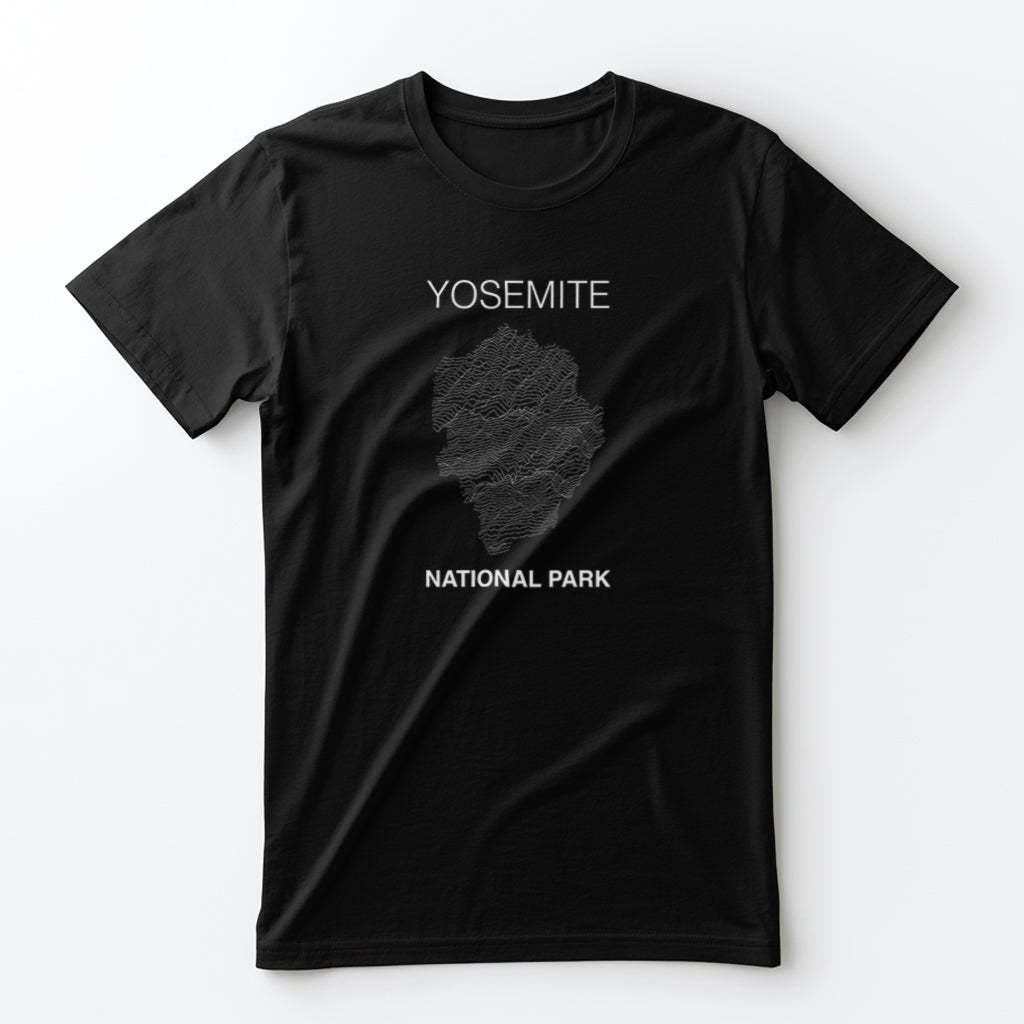 Yosemite National Park T-Shirt Lines in Black