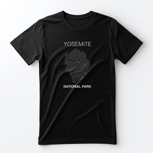 Yosemite National Park T-Shirt Lines in Black