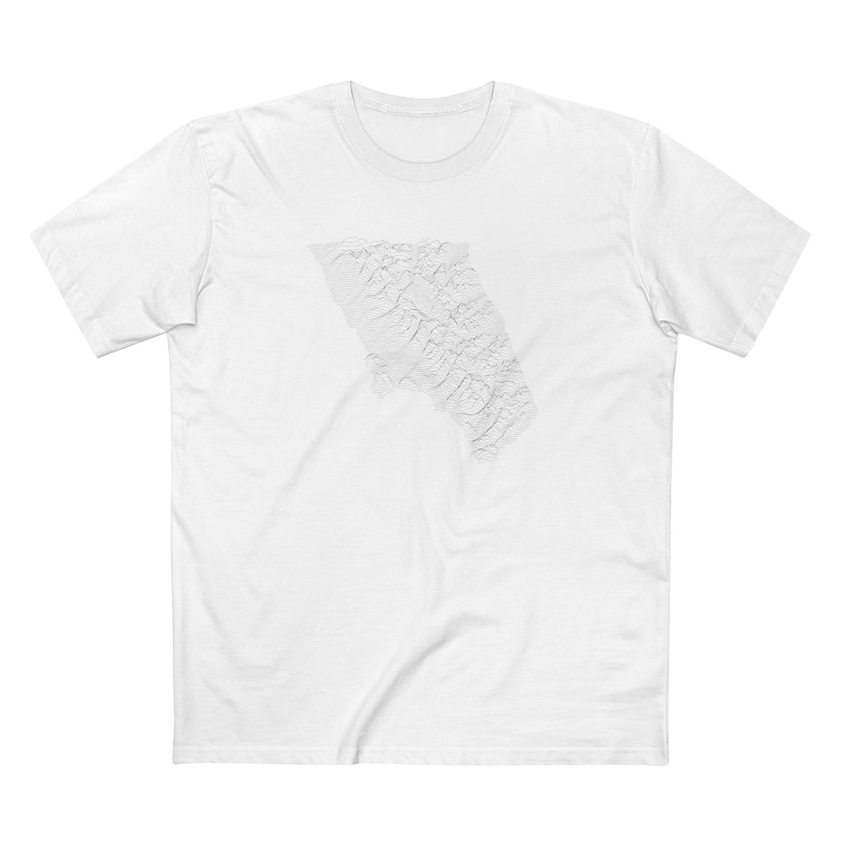Glacier National Park T-Shirt - Topographical Lines in White