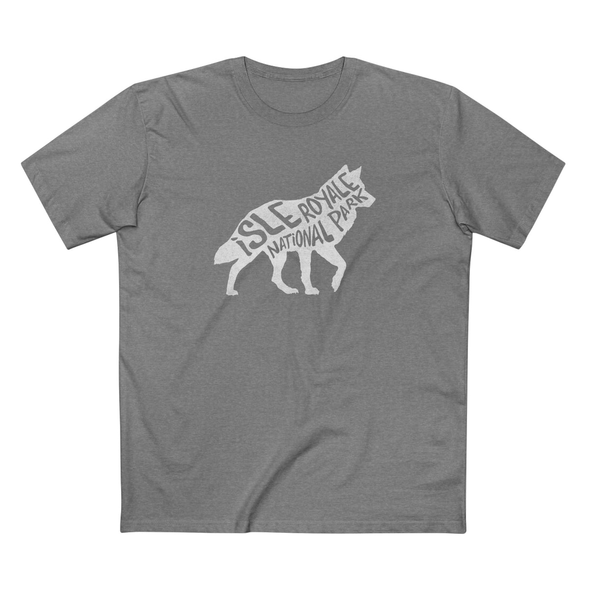 Isle Royale National Park T-Shirt - Gray Wolf in Athletic Heather