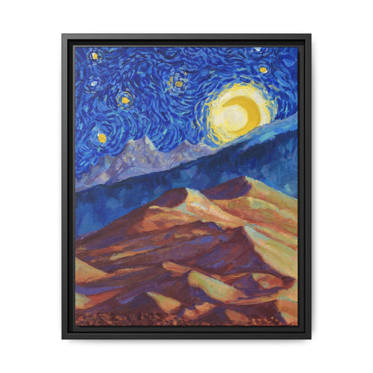 Great Sand Dunes National Park Framed Canvas - The Starry Night