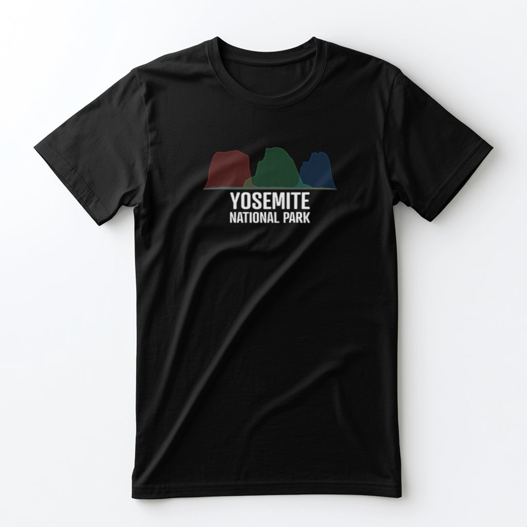 Yosemite National Park T-Shirt - Histogram Design in Black