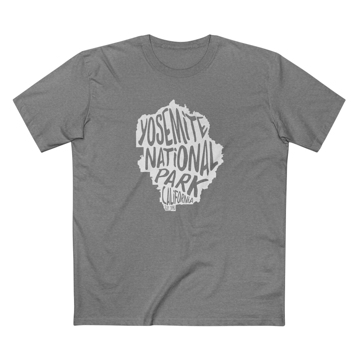 Yosemite National Park T-Shirt - Map in Athletic Heather