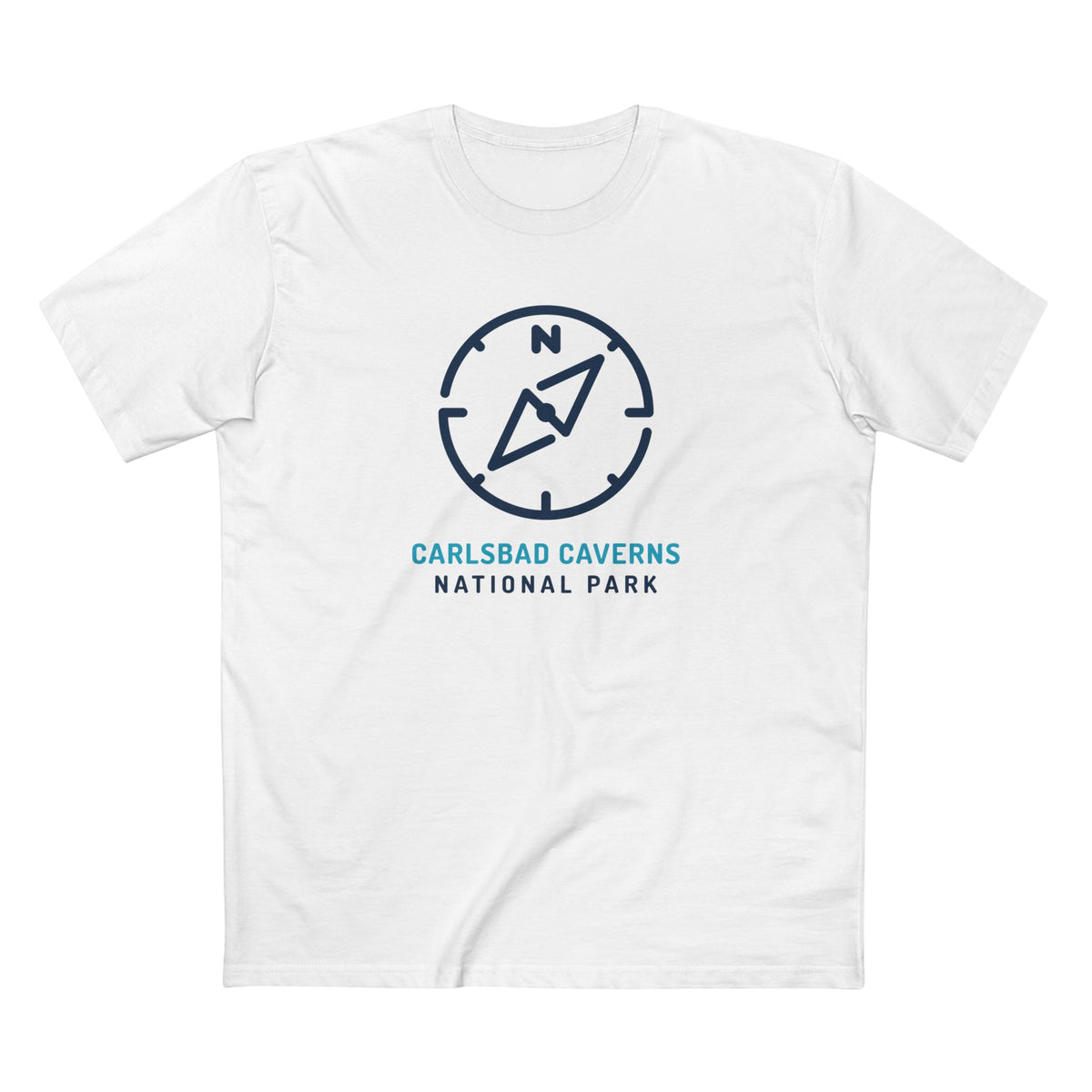 Carlsbad Caverns National Park T-Shirt Compass Design in White