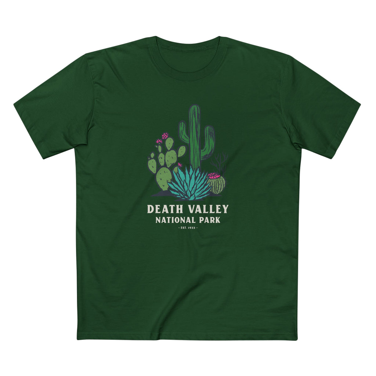 Death Valley National Park T-Shirt - Plants in Forest Green