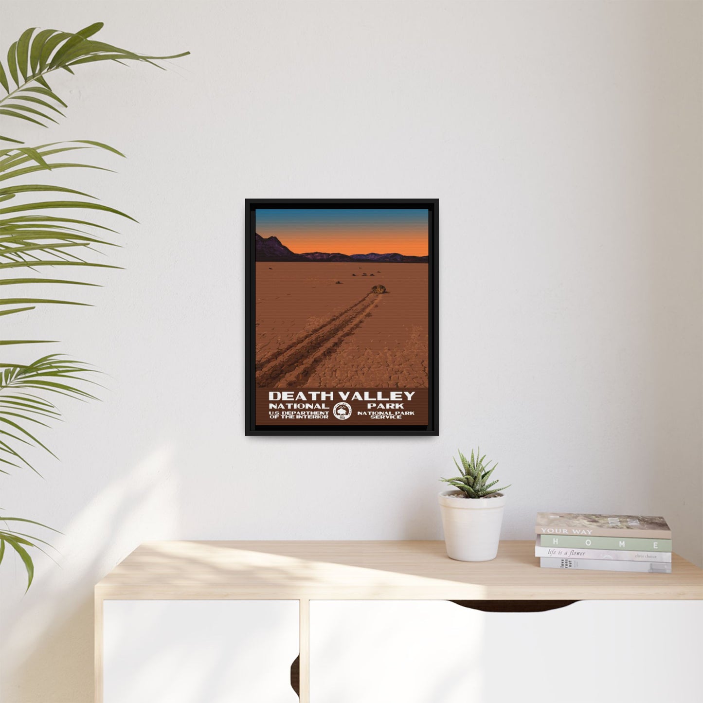 Death Valley National Park Framed Canvas - WPA Poster Racetrack Playa