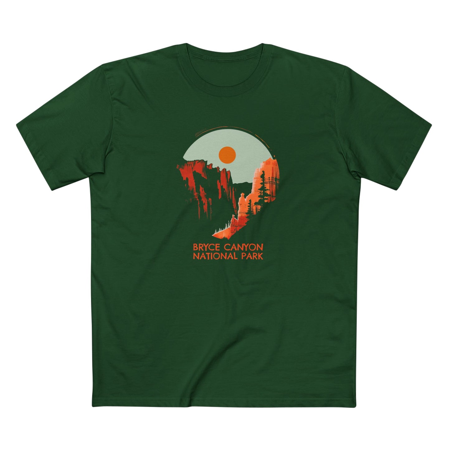 Bryce Canyon National Park T-Shirt - Sunset Hoodoos in Forest Green