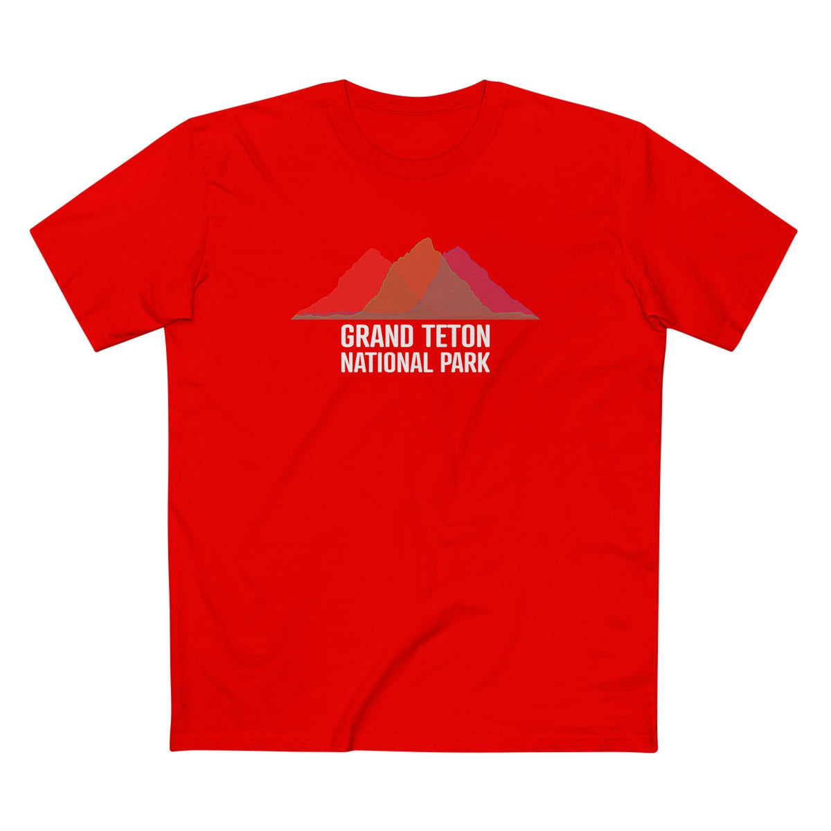 Grand Teton National Park T-Shirt - Histogram Design in Red