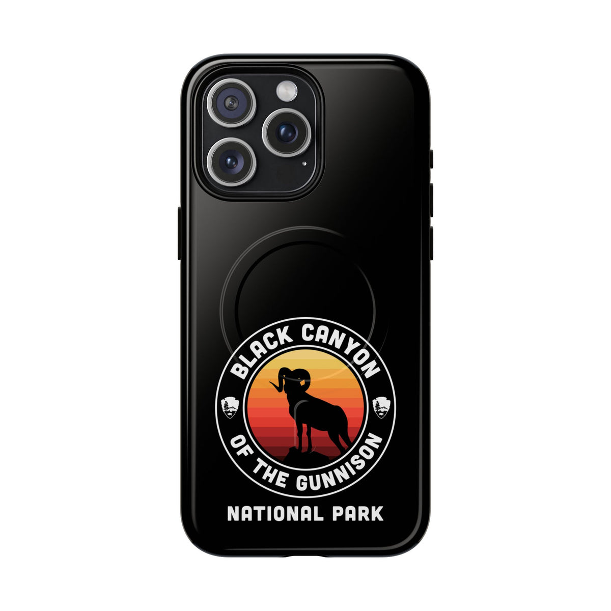 Black Canyon of the Gunnison National Park iPhone Case with MagSafe - Round Emblem Design