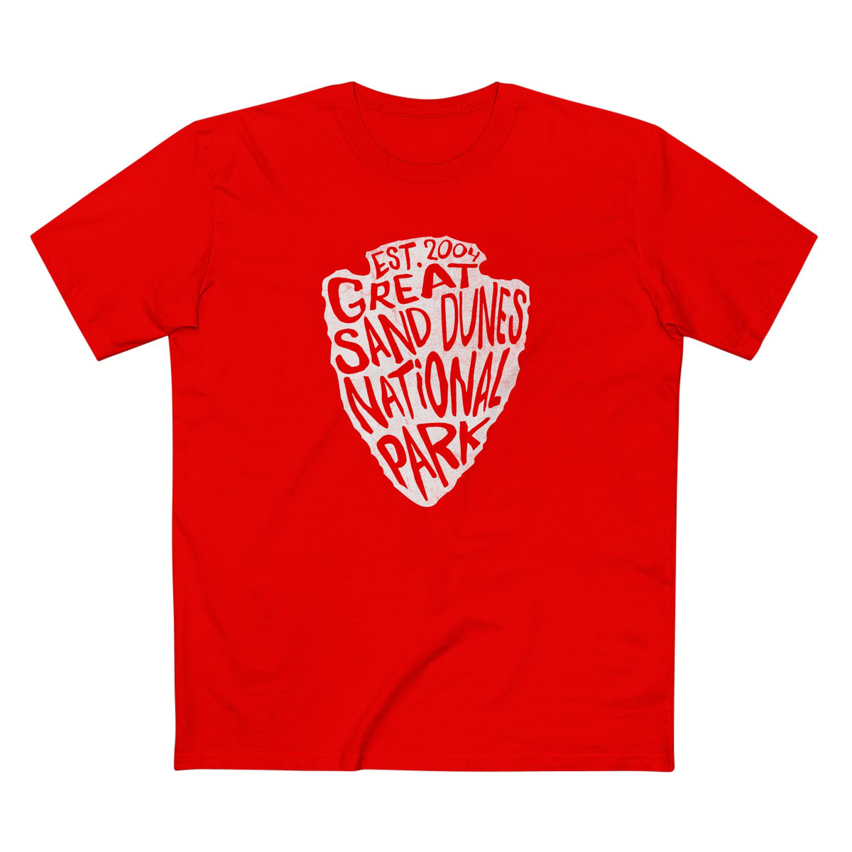 Great Sand Dunes National Park T-Shirt - Arrowhead Design in Red