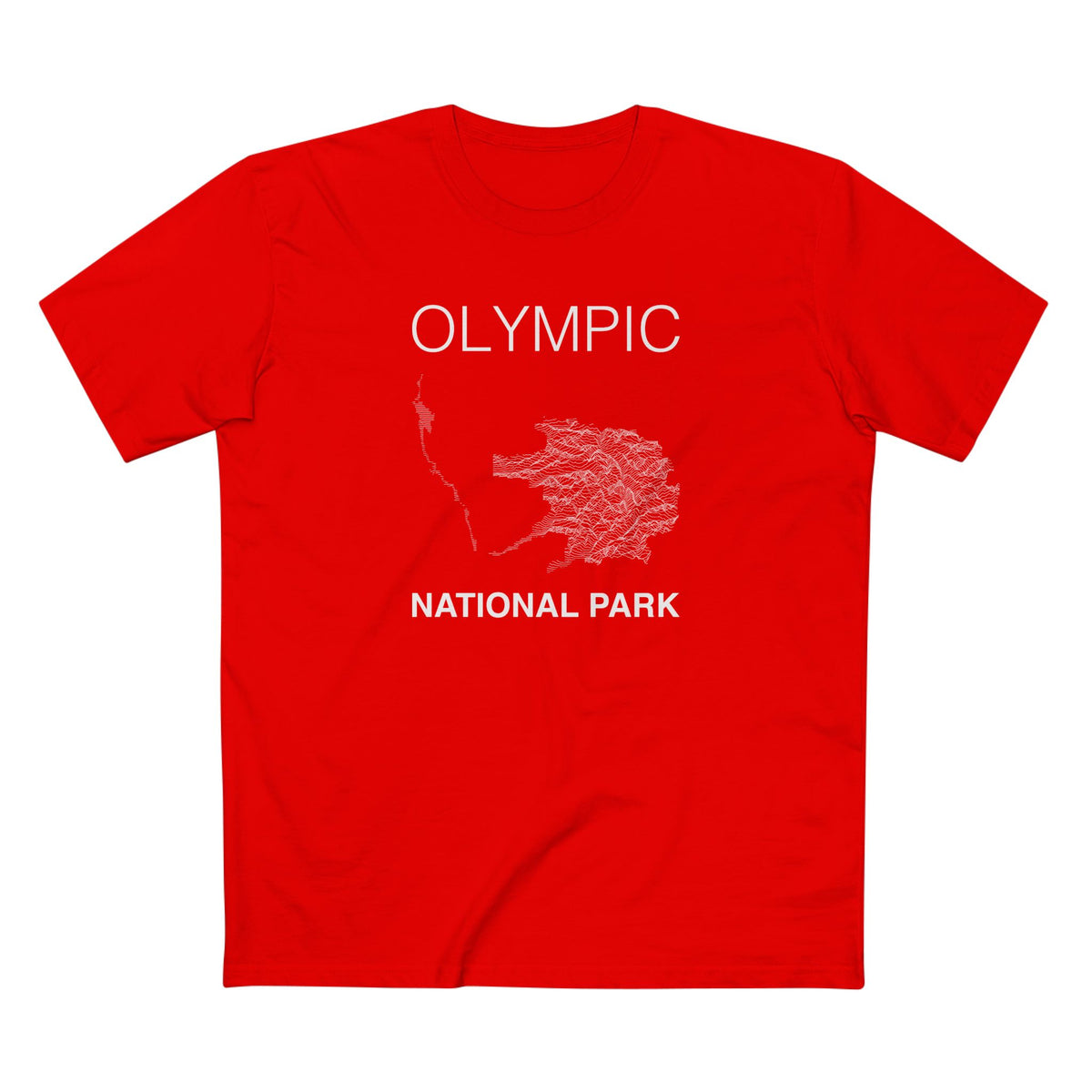 Olympic National Park T-Shirt Lines in Red