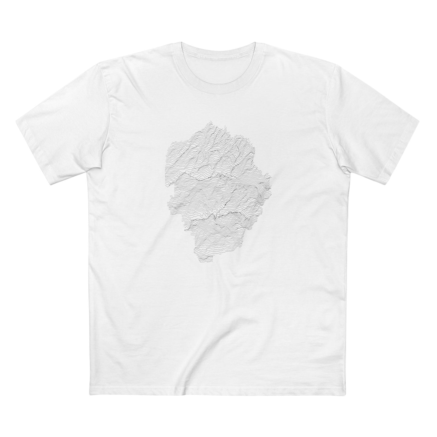 Yosemite National Park T-Shirt - Topographical Lines in White