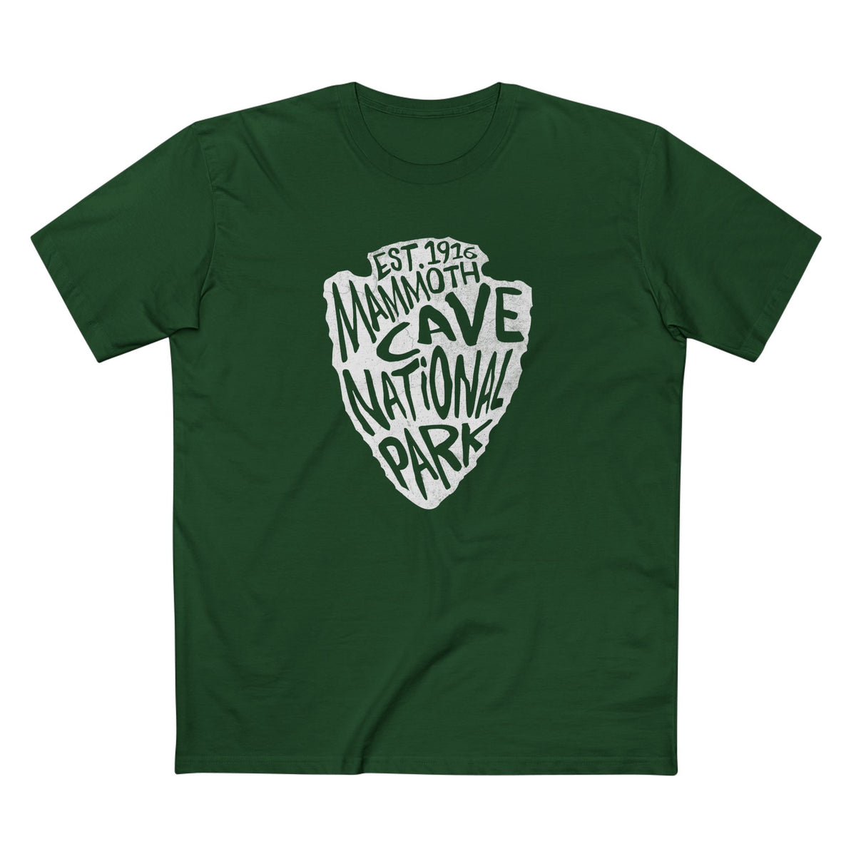Mammoth Cave National Park T-Shirt - Arrowhead Design in Forest Green