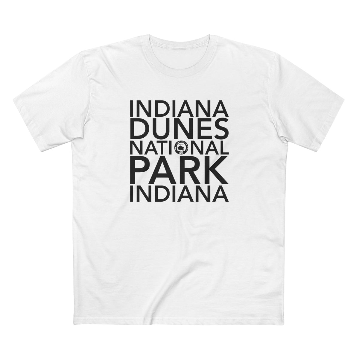 Indiana Dunes National Park T-Shirt Block Text in White