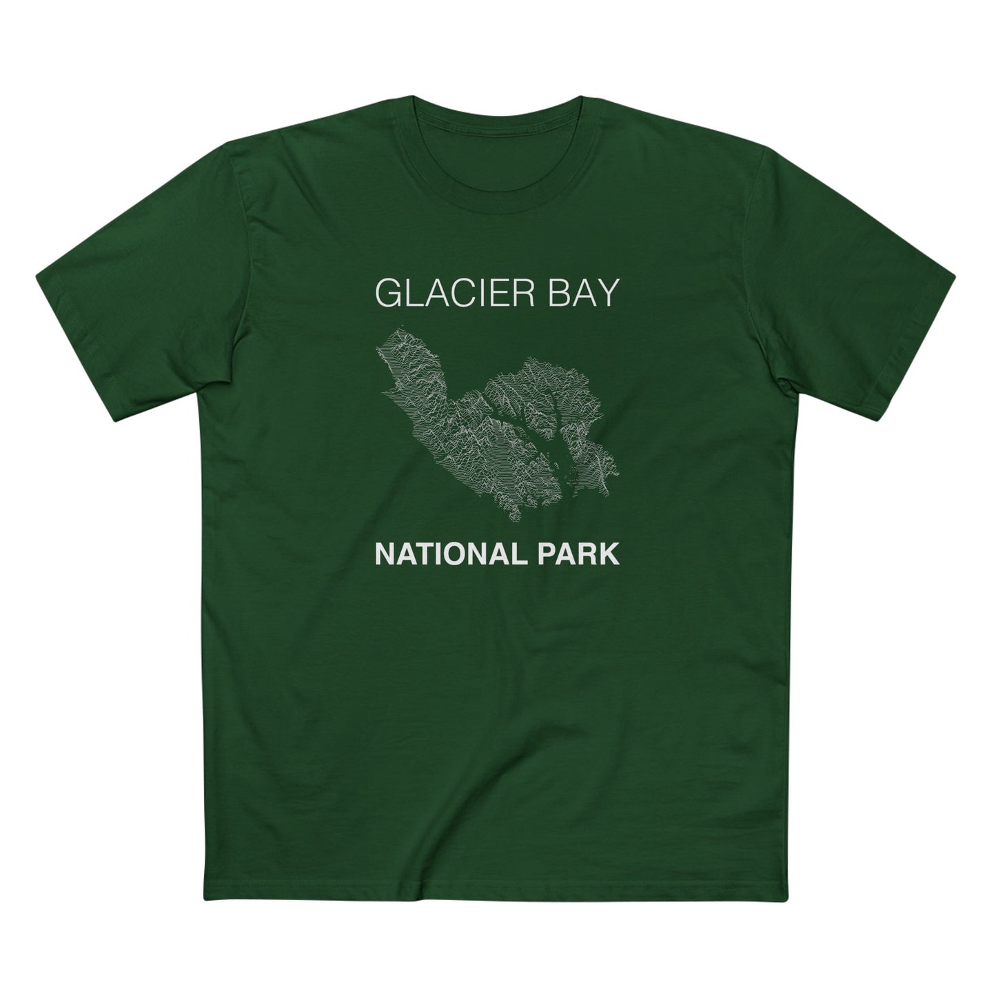 Glacier Bay National Park T-Shirt Lines in Forest Green