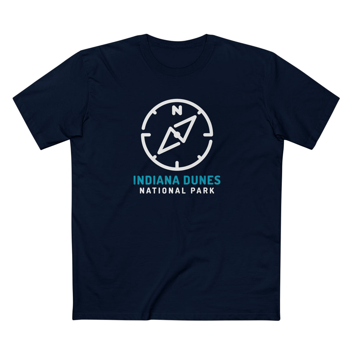 Indiana Dunes National Park T-Shirt Compass Design in Navy