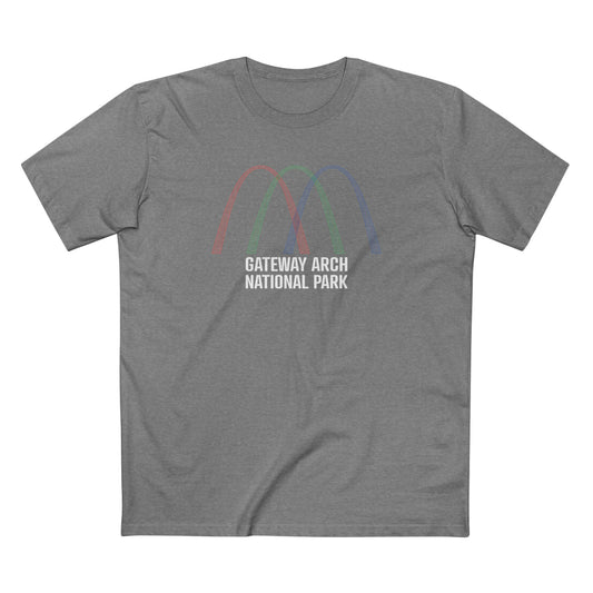 Gateway Arch National Park T-Shirt - Histogram Design in Athletic Heather
